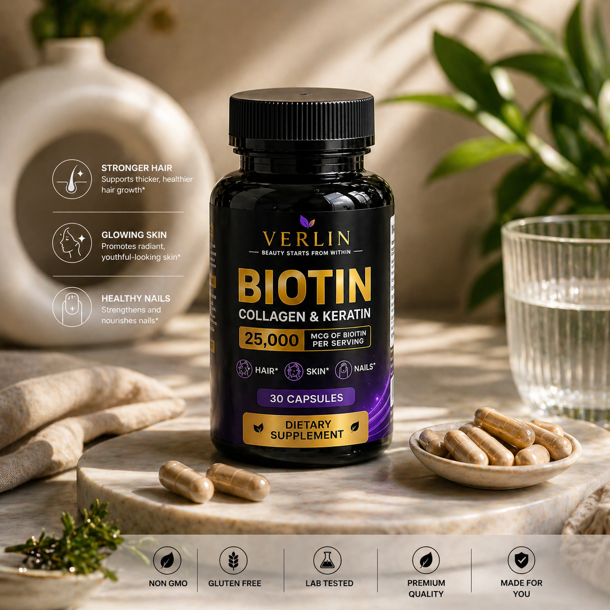 Biotin, Collagen & Keratin Hair Growth Capsules